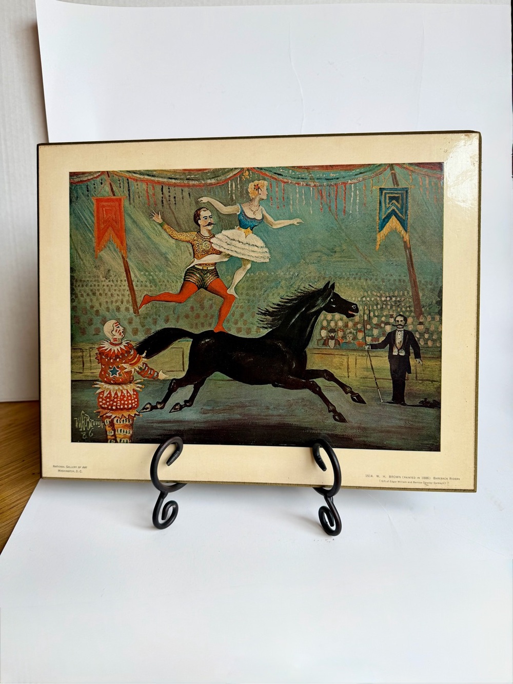 Vintage W.H. Brown Bareback Riders Circus Print Plaque National Gallery